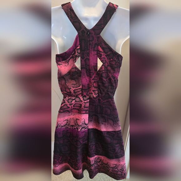 NWOT Jessica Simpson Pink and Black Snake Print Dress XL - Picture 3 of 4